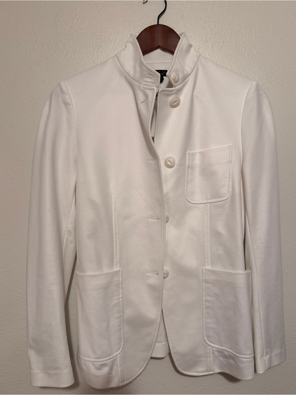 Rag & Bone Cream Button-Front Stand-Collar blazer size 4